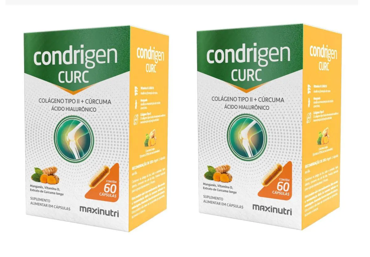 KIT 2 CONDRIGEN CURC COLáGENO + HIALURôNICO + CúRCUMA 60CP