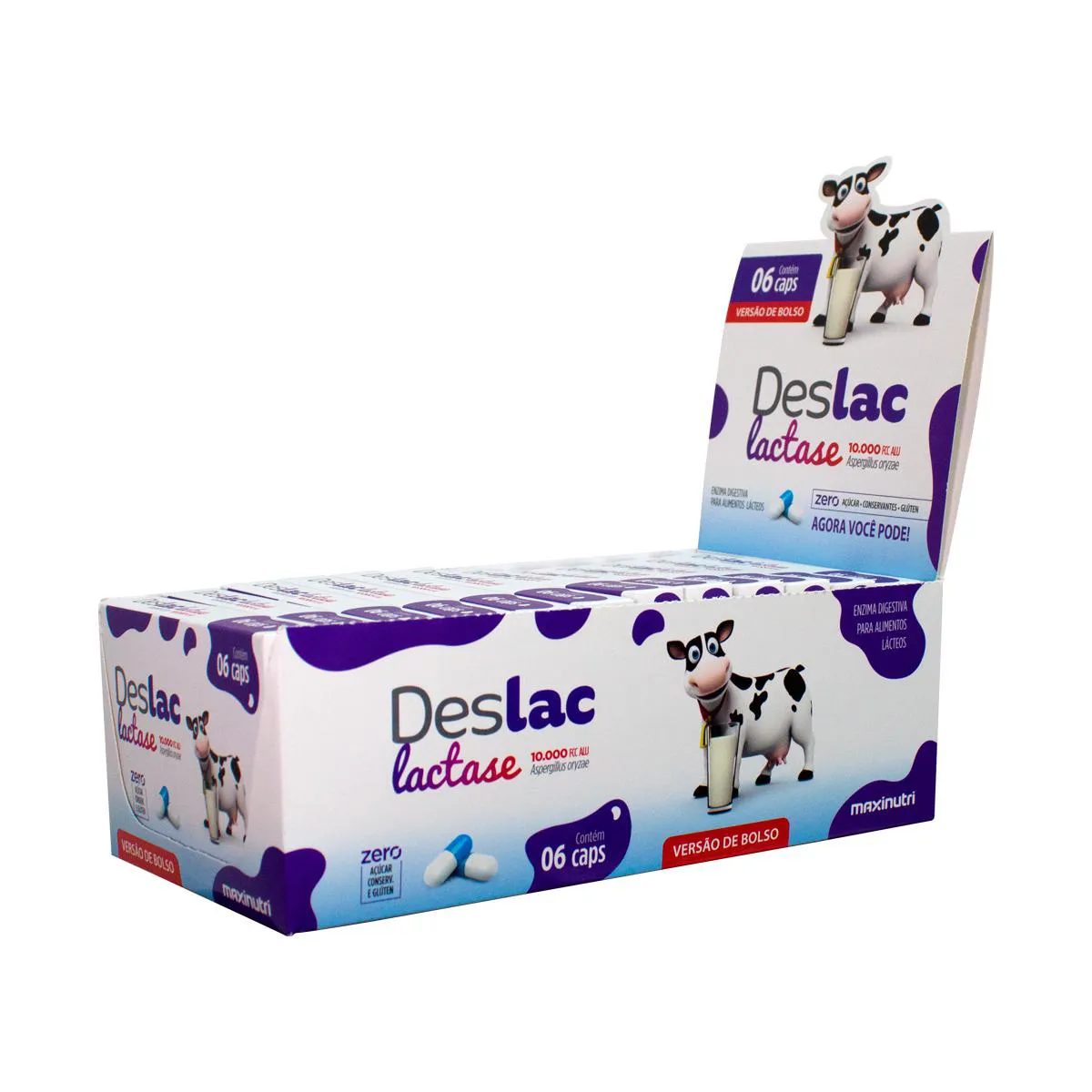 DESLAC LACTASE MAXINUTRI DISPLAY 6 CáPSULAS DISPLAY 12 UNIDADES