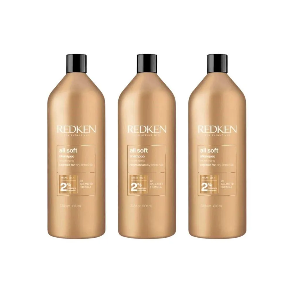 REDKEN ALL SOFT ARGAN OIL KIT 3 SHAMPOO 1000ML
