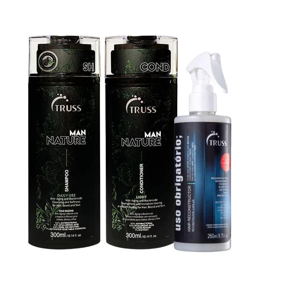 TRUSS MAN NATURE SHAMPOO + CONDICIONADOR 300ML + USO OBRIGATORIO 260ML
