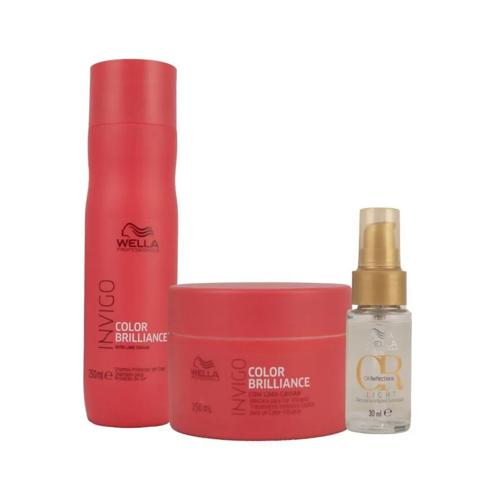 WELLA INVIGO COLOR BRILLIANCE E OIL REFLECTIONS LIGHT 30ML KIT (3 PRODUTOS)