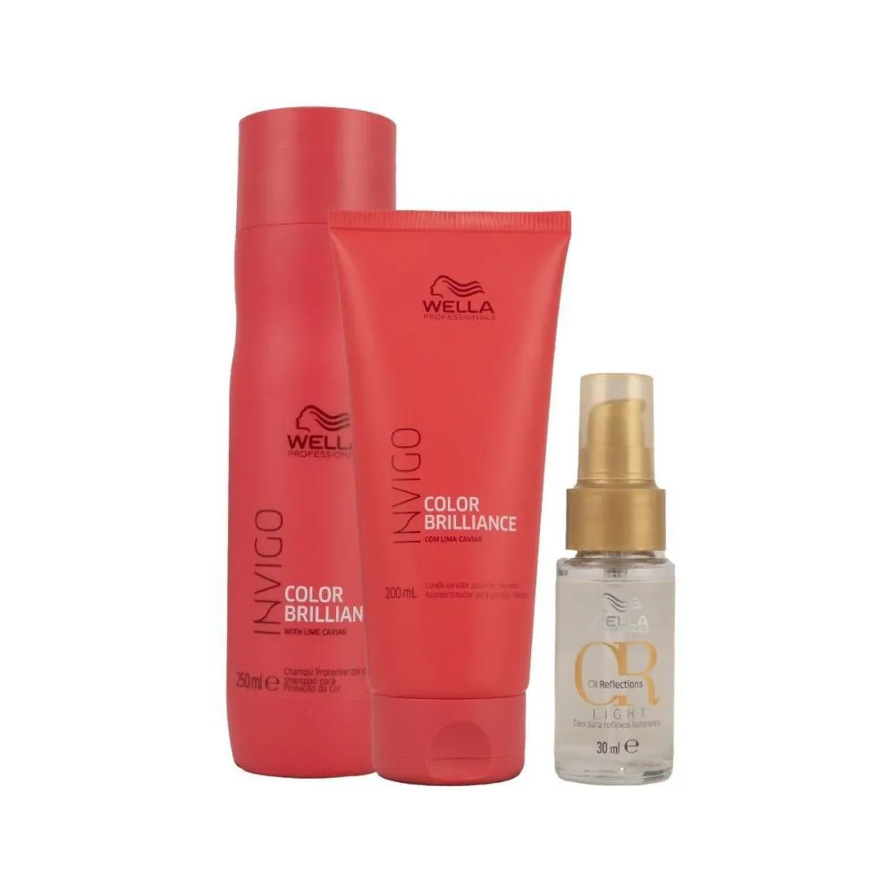 WELLA INVIGO COLOR BRILLIANCE E OIL REFLECTIONS LIGHT 30ML KIT HOME CARE (3 PRODUTOS)