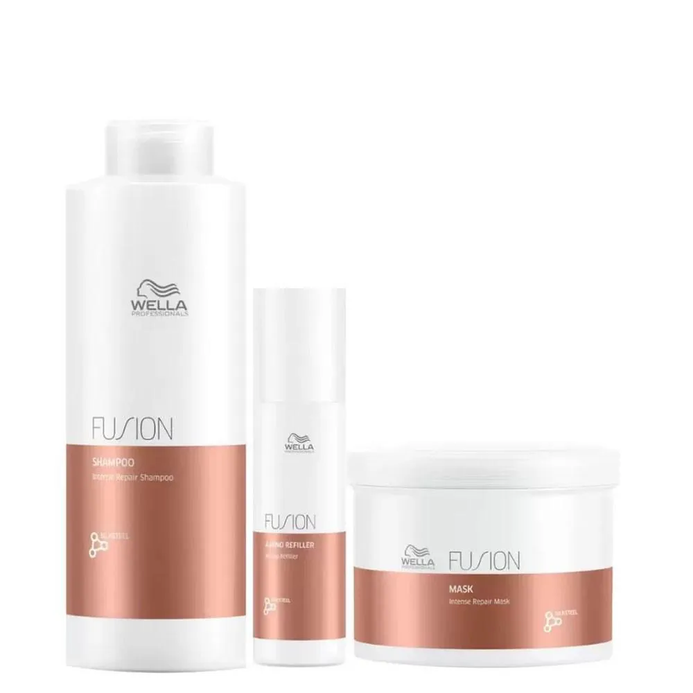 WELLA PROFESSIONALS FUSION - SHAMPOO 1000ML + MáSCARA 500ML + RECONSTRUTOR 70ML