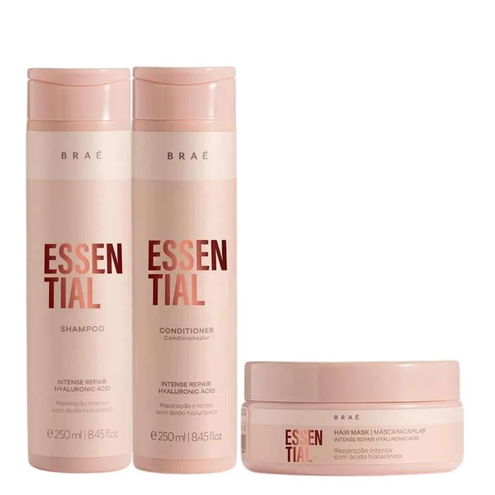 BRAé ESSENTIAL SHAMPOO 250ML + CONDICIONADOR 250ML + MáSCARA 200G