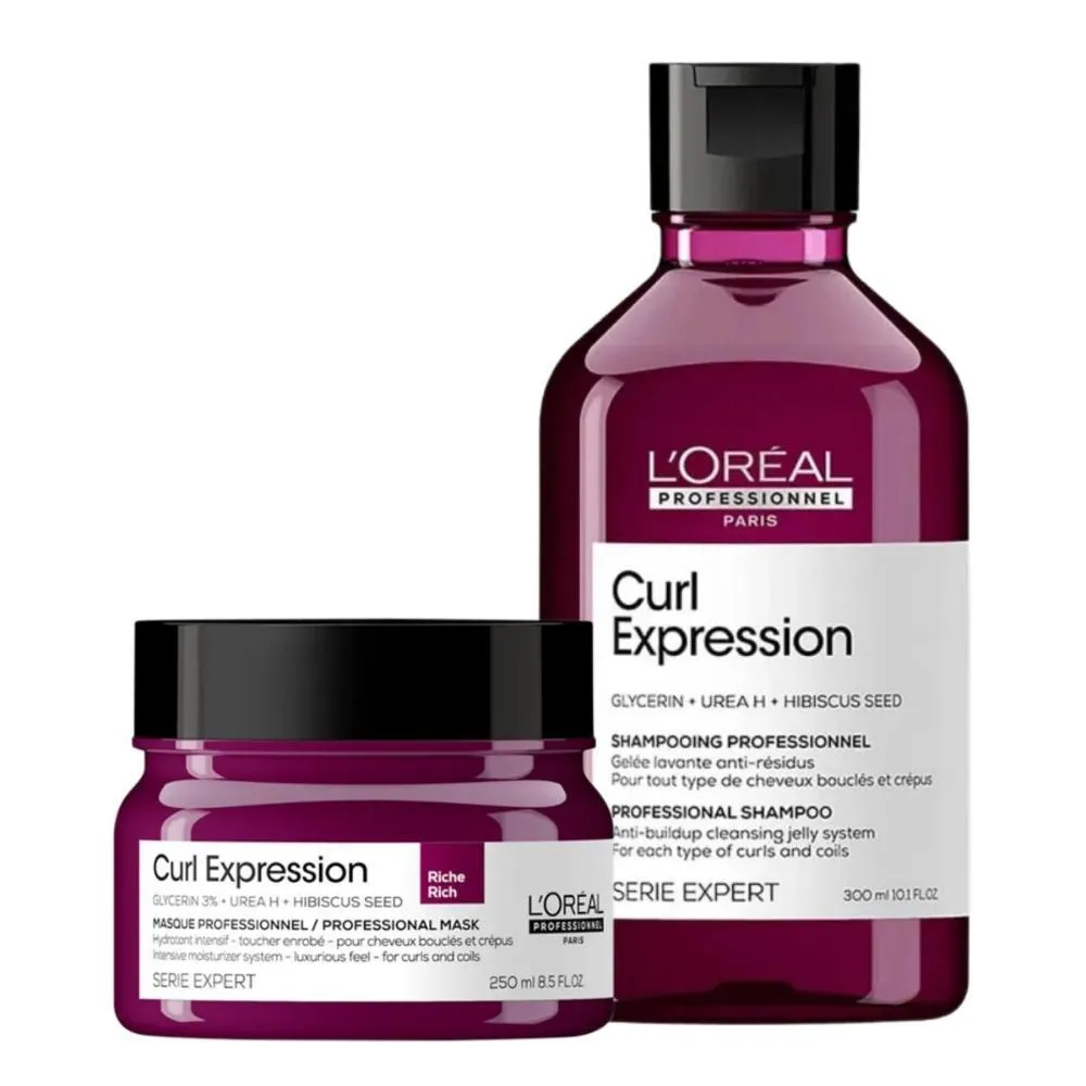 L&#039ORéAL PROFESSIONNEL CURL EXPRESSION SHAMPOO ANTI-RESíDUOS 300ML E MáSCARA RICH 250G