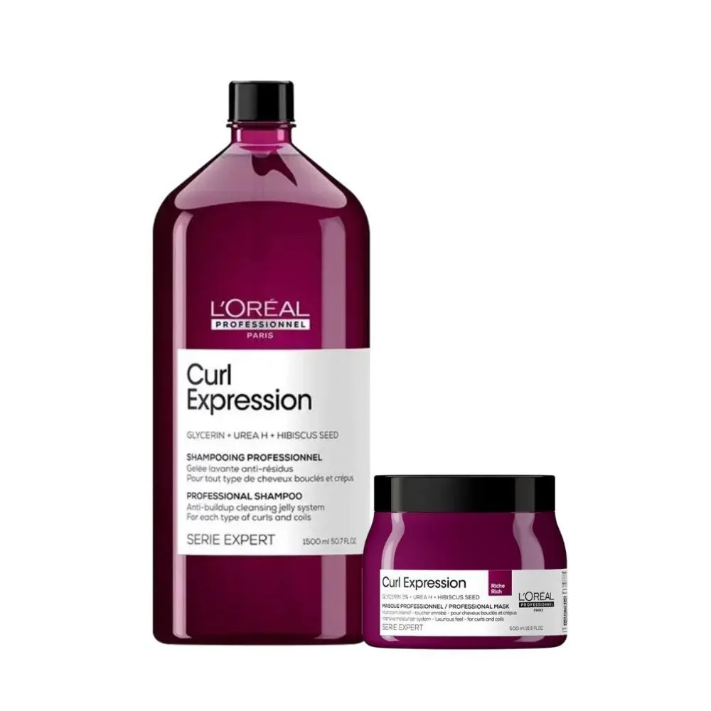 L'ORéAL CURL EXPRESSION KIT SHAMPOO ANTI-RESíDUOS 1,5L E MáSCARA RICH 500ML