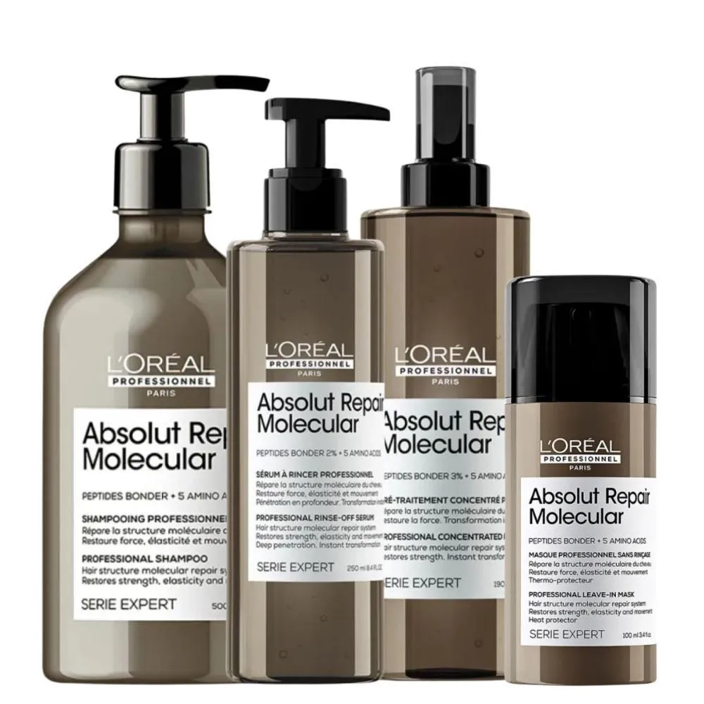 LORéAL PROFESSIONNEL ABSOLUT REPAIR MOLECULAR KIT HOME CARE (4 PRODUTOS)