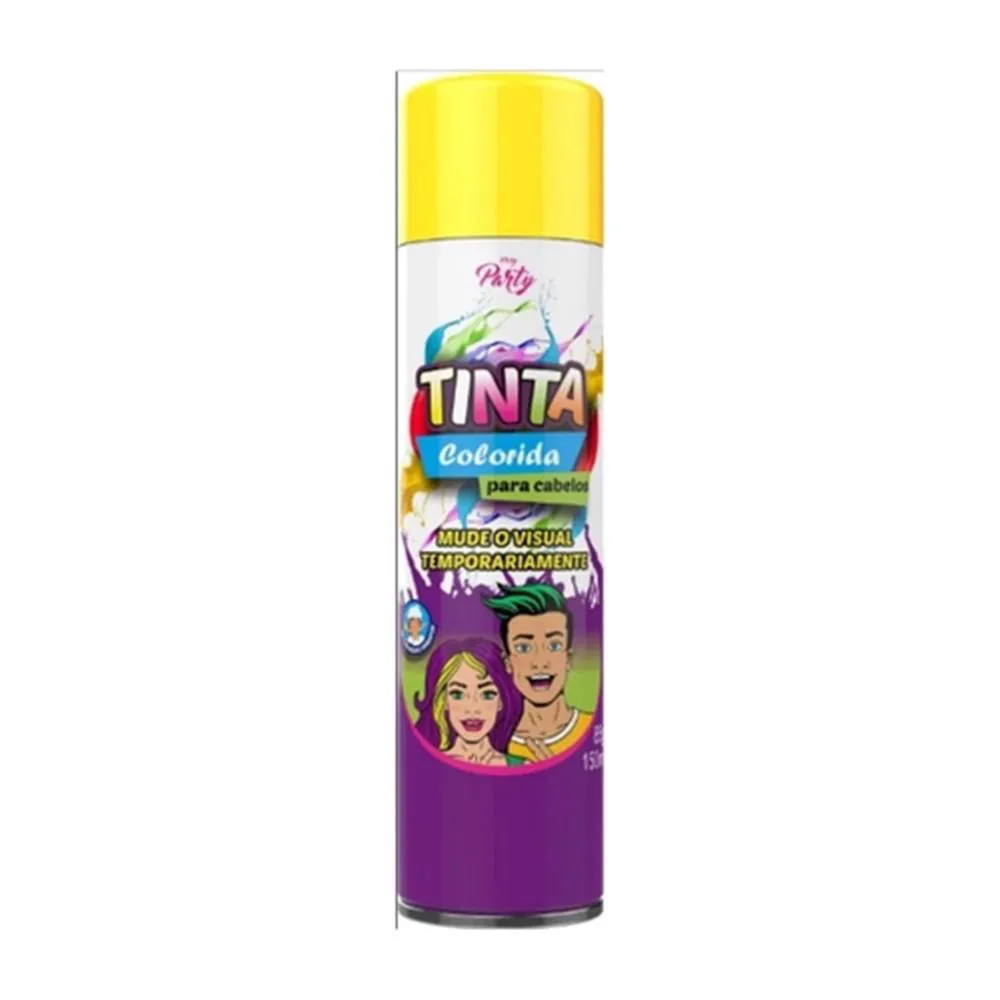 TINTA SPRAY CABELO MY PARTY AMARELO NEON 150ML