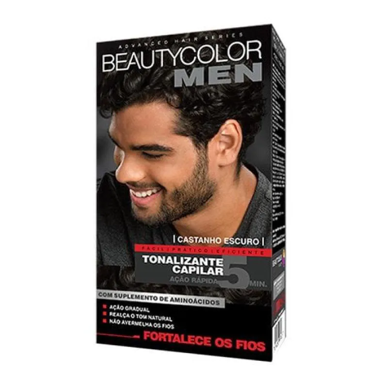 TONALIZANTE CAPILAR CASTANHO ESCURO BEAUTYCOLOR MEN