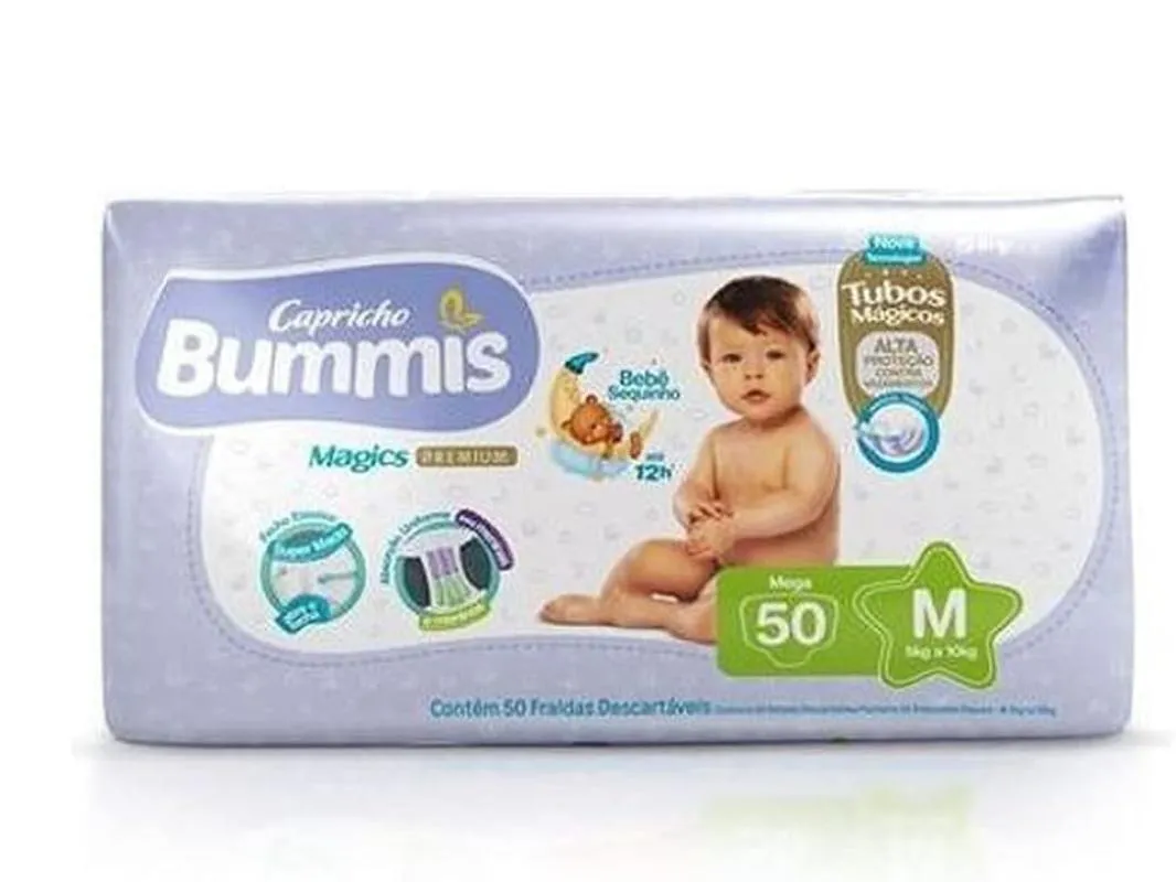 FRALDA CAPRICHO BUMMIS TUBOS MAGICOS M 50