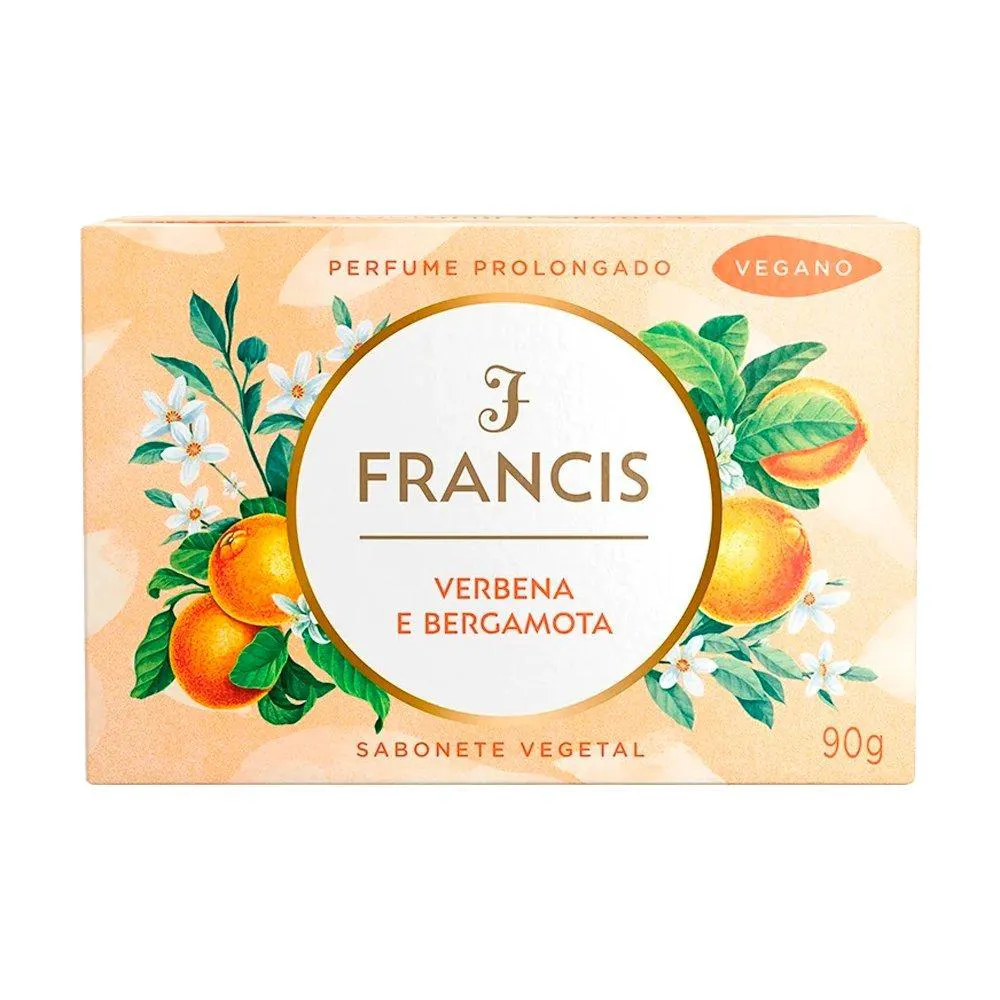SABONETE FRANCIS LUXO VERBENA E BERGAMOTA 90G EMBALAGEM COM 12 UNIDADES