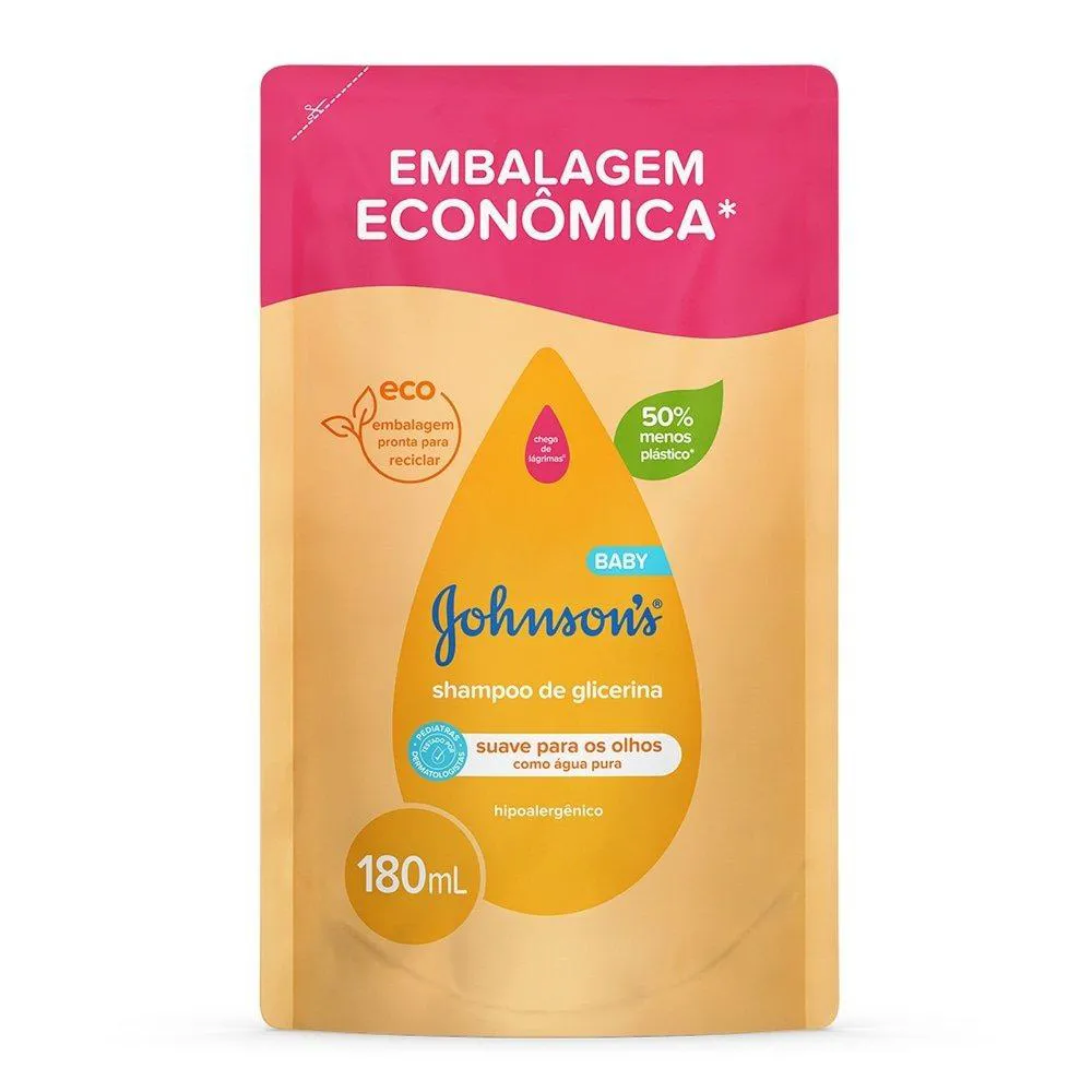 SHAMPOO JOHNSON BABY REGULAR GLICERINA REFIL 180ML