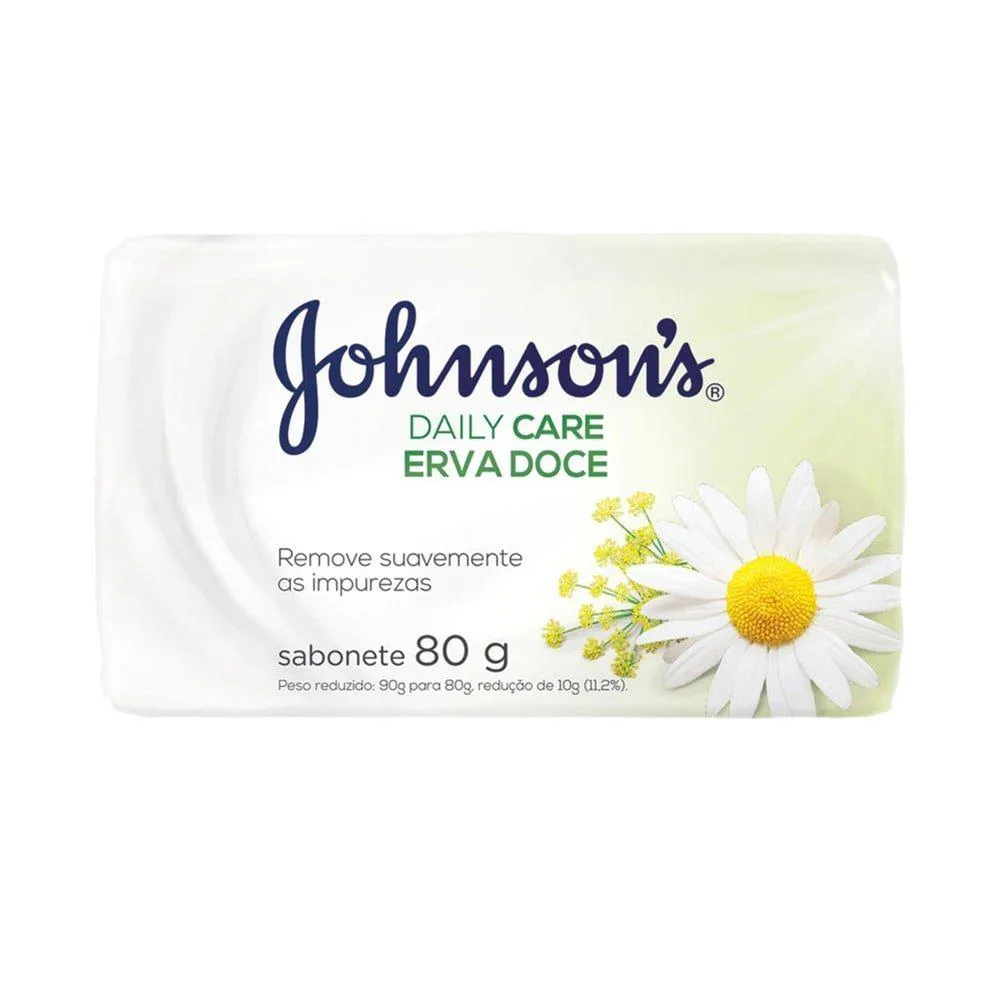 SABONETE JOHNSONS 80G ERVA DOCE EMBALAGEM COM 12 UNIDADES