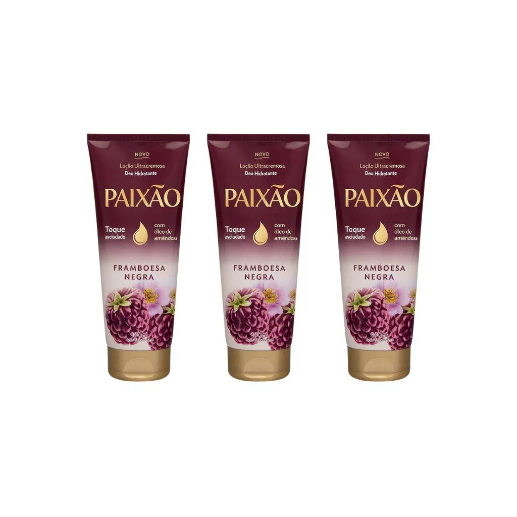 HIDRATANTE CORPORAL PAIXAO BISNAGA 200ML FRAMB HIB-KIT C/3UN
