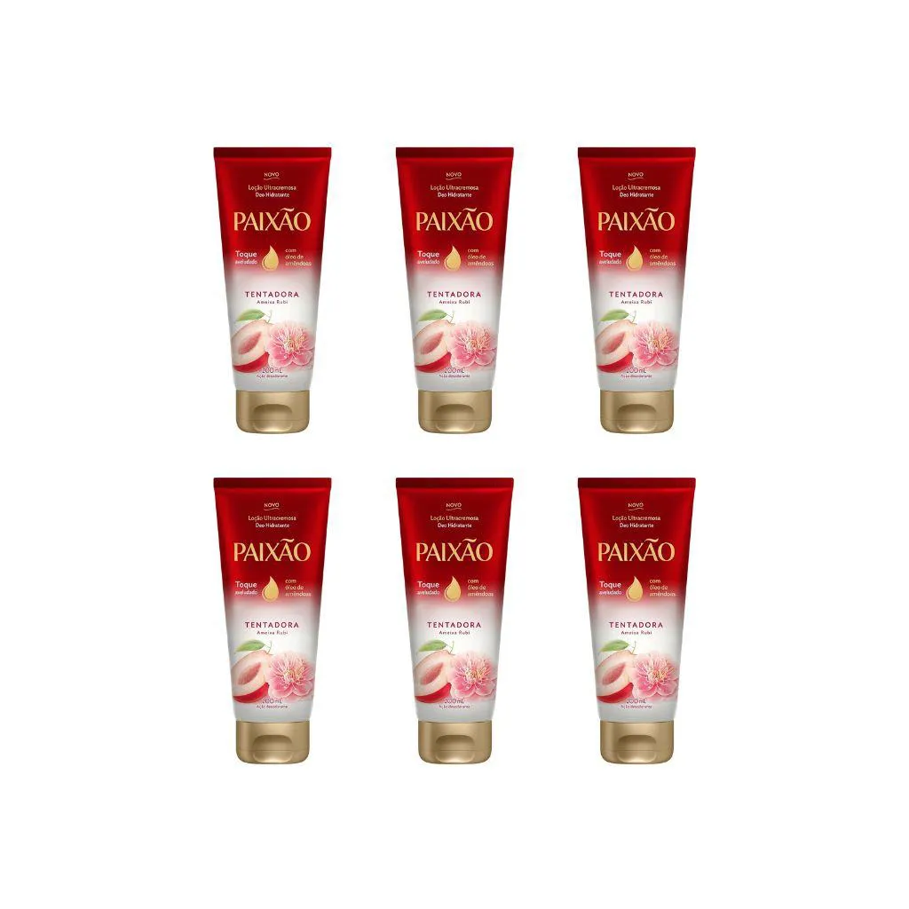 HIDRATANTE CORPORAL PAIXAO BISNAGA 200ML TENTADORA-KIT C/6UN