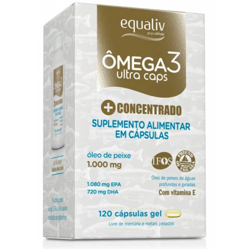 ÔMEGA 3 ULTRA CONCENTRADO COM VITAMINA E 120 CáPS EQUALIV Natural