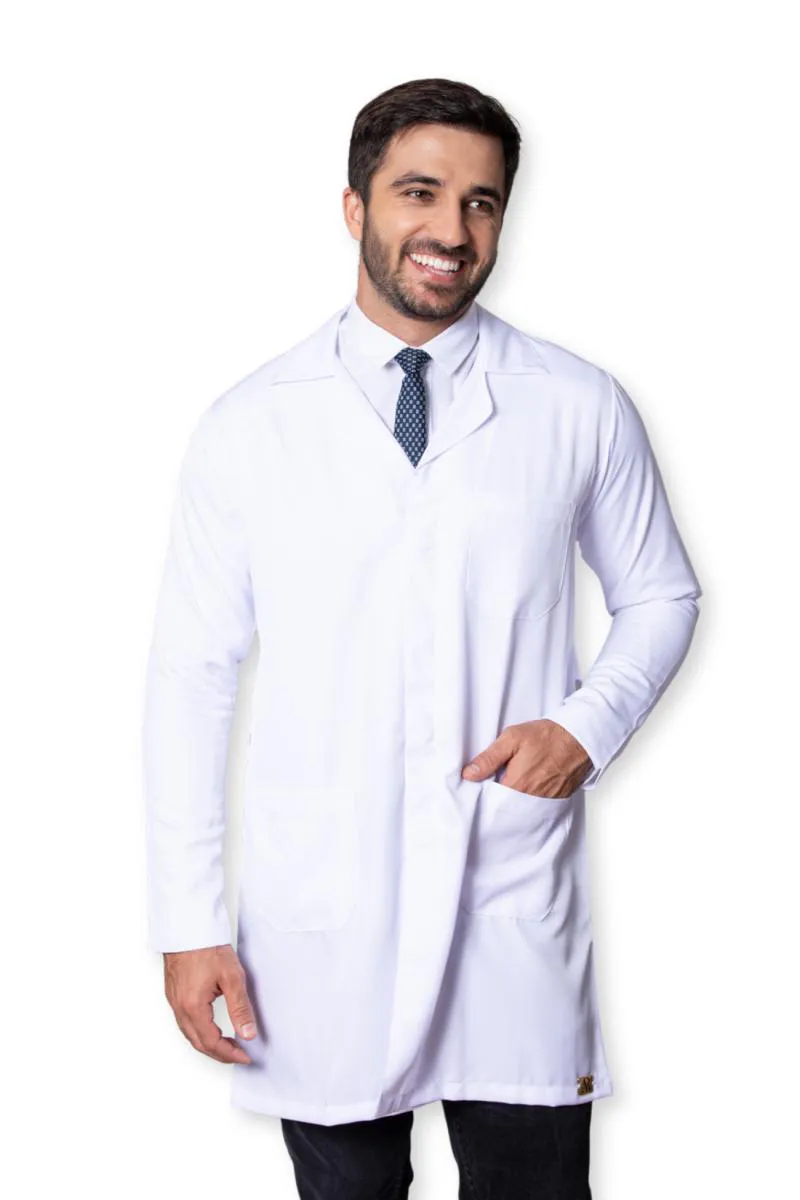 JALECO MASCULINO ANNA ROSA 1316 - GABARDINE BRANCO TRADICIONAL LONGO MANGA LONGA PP