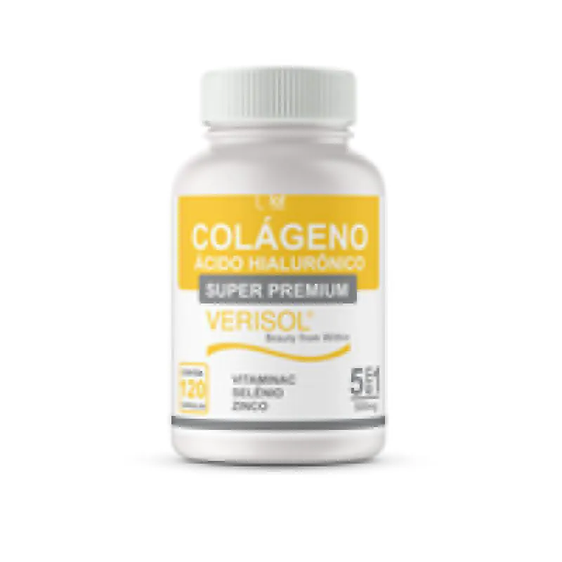 COLáGENO VERISOL VITAMINAS MINERAIS 120 CáPSULAS ANTI IDADE PELE UNHA CABELO