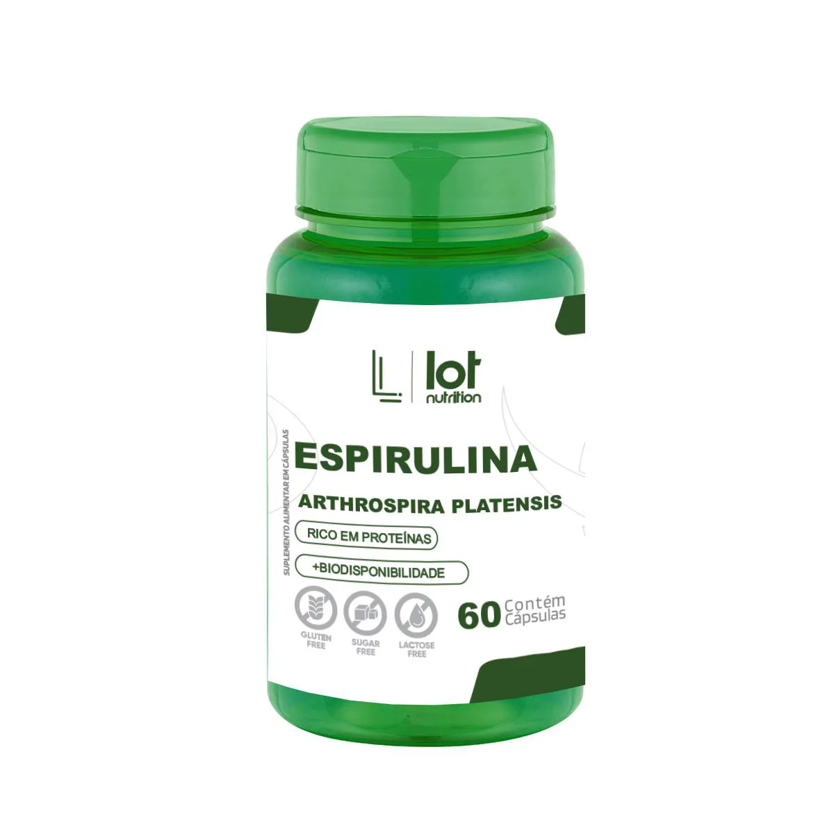 ESPIRULINA 500MG 60 CáPSULAS DETOX NATURAL IMUNIDADE CLOROFILA