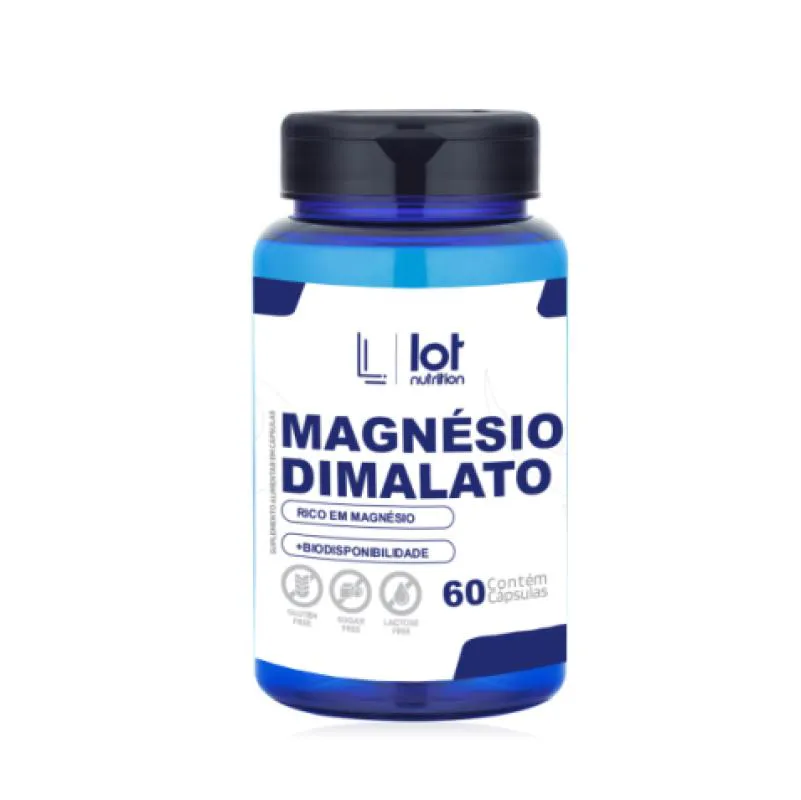 MAGNéSIO DIMALATO 600MG 60 CáPSULAS ANTI CANSAçO MúSCULOS E CORAçãO