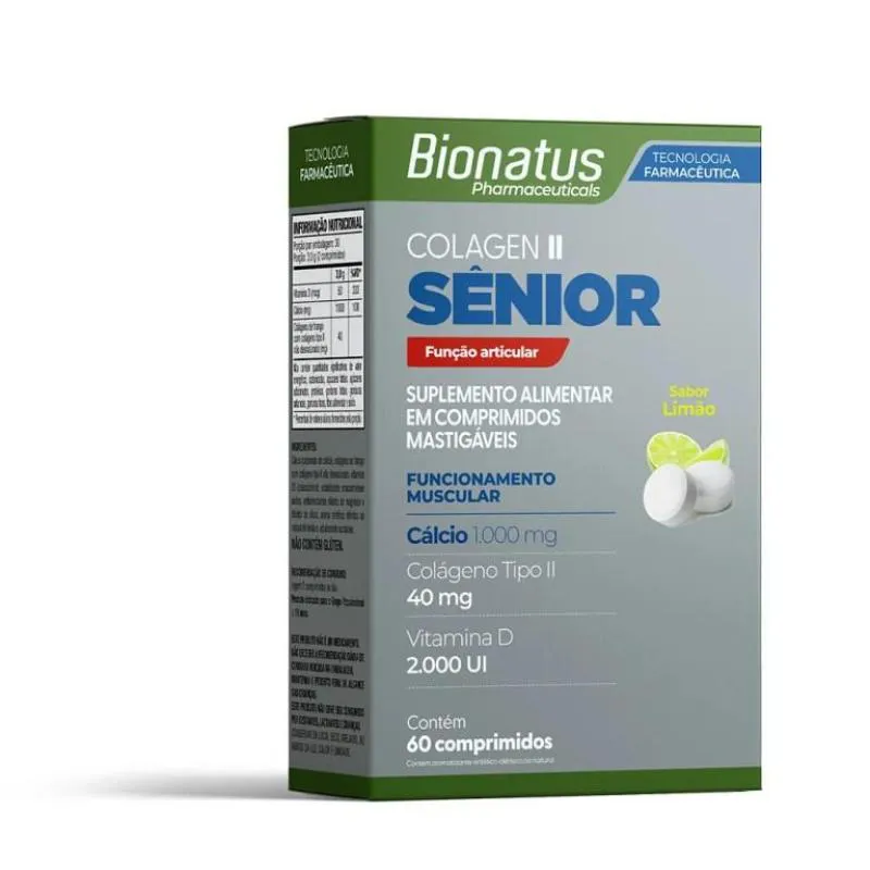 COLAGEN II SêNIOR 60 COMPRIMIDOS MASTIGáVEIS LIMãO-BIONATUS