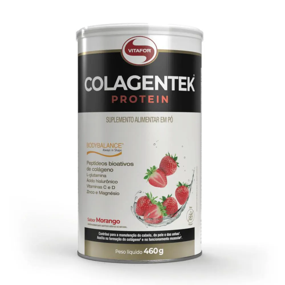 COLAGENTEK PROTEIN 460G LATA MORANGO- VITAFOR