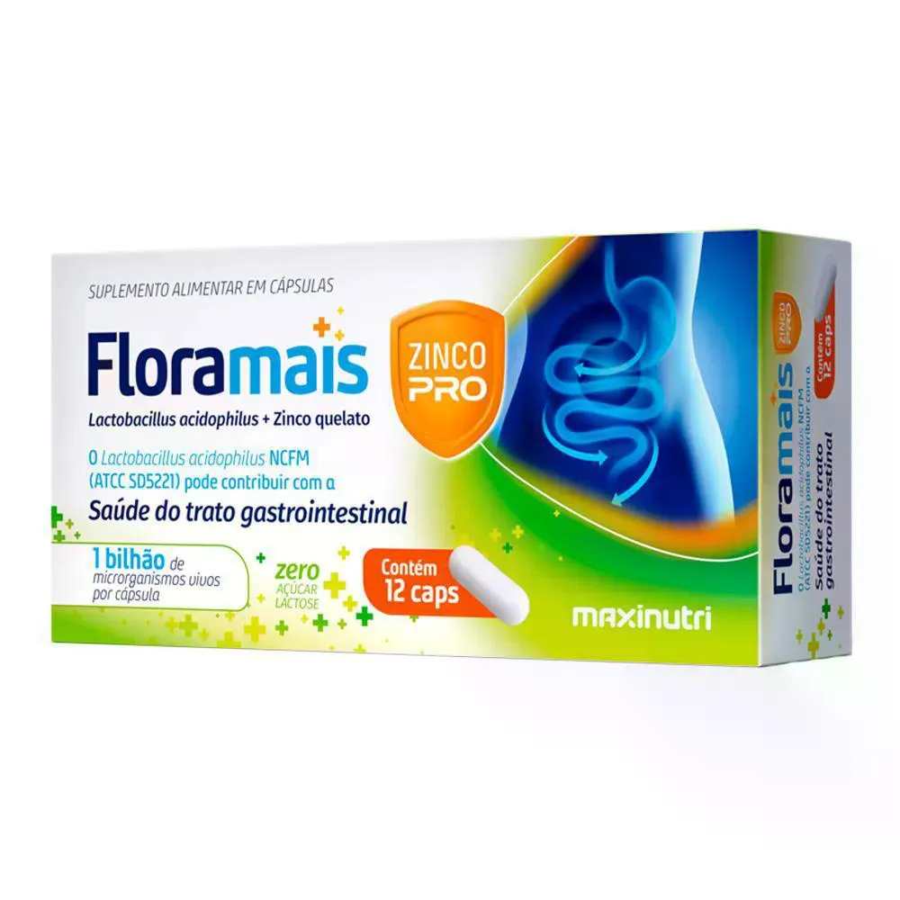 FLORAMAIS ZINCO PRó 12 CáPSULAS - MAXINUTRI