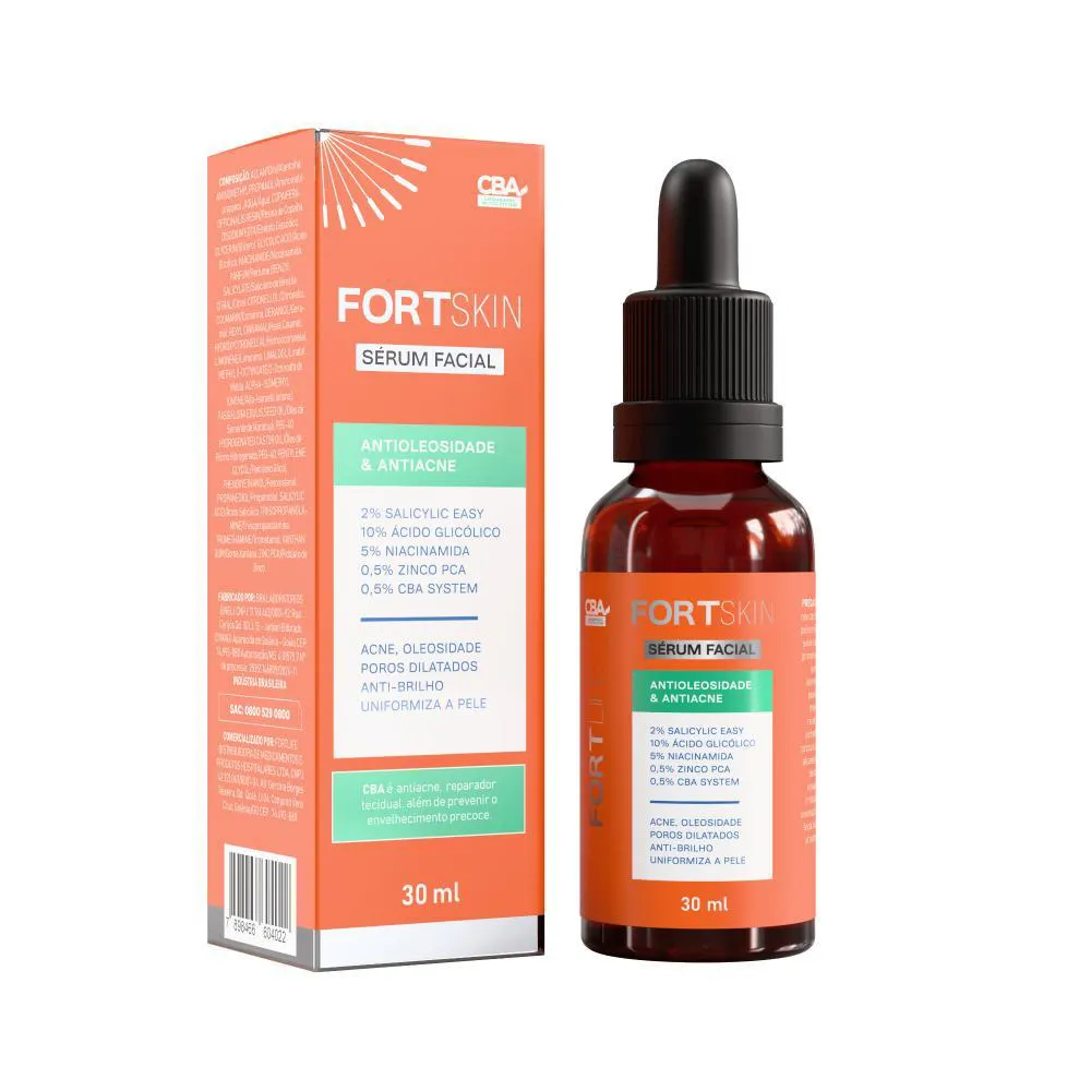 FORTSKIN SERUM FACIAL ANTIOLEOSIDADE ANTIACNE 30ML FORTLIFE