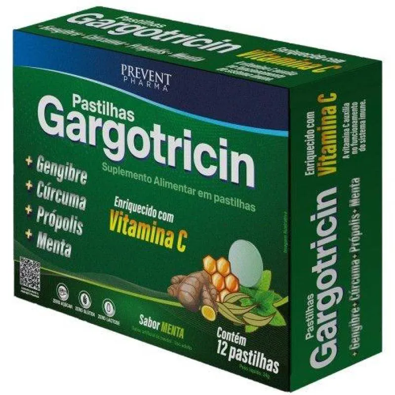 GARGOTRICIN MENTA 12 PASTILHAS- PREVENT PHARMA