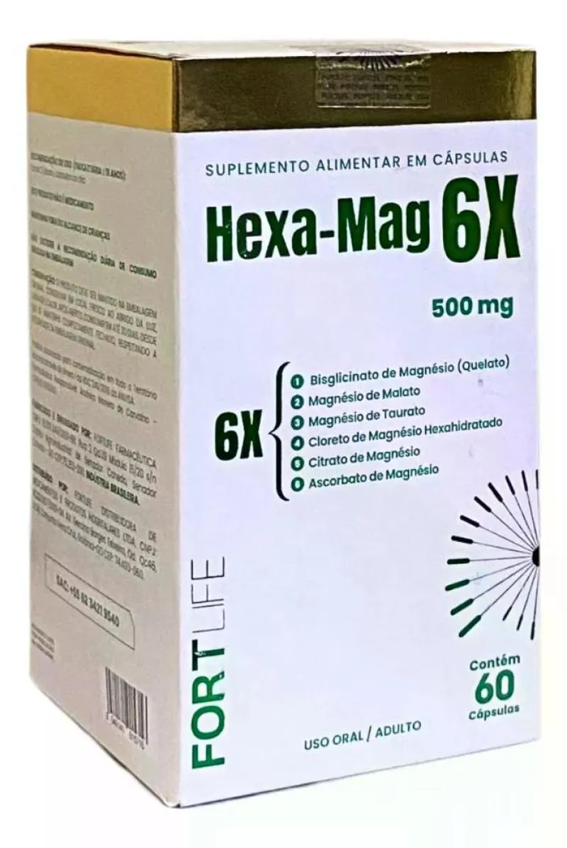 HEXA-MAG 6X - MAGNéSIO 6 TIPOS 1000MG 60CAPSULAS - FORTLIFE