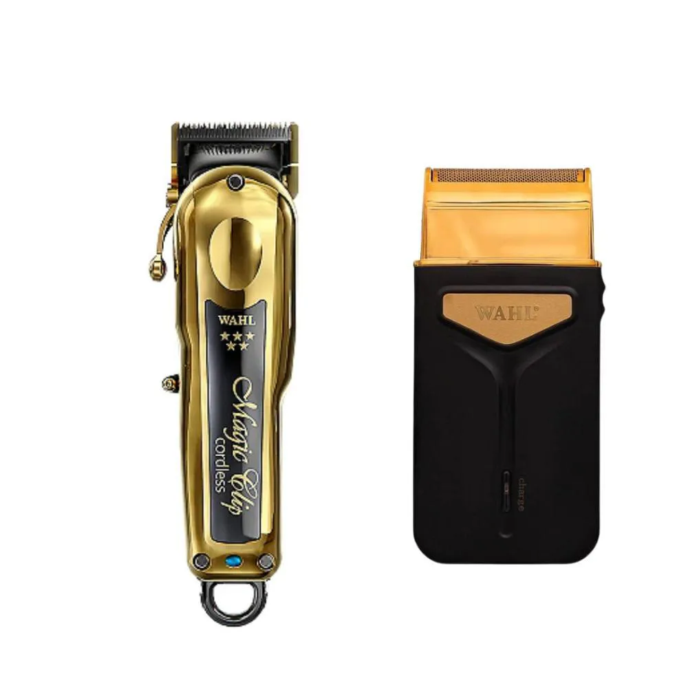 KIT MAQUINA MAGIC CLIP GOLD WAHL + APARADOR TRAVEL SHAVER