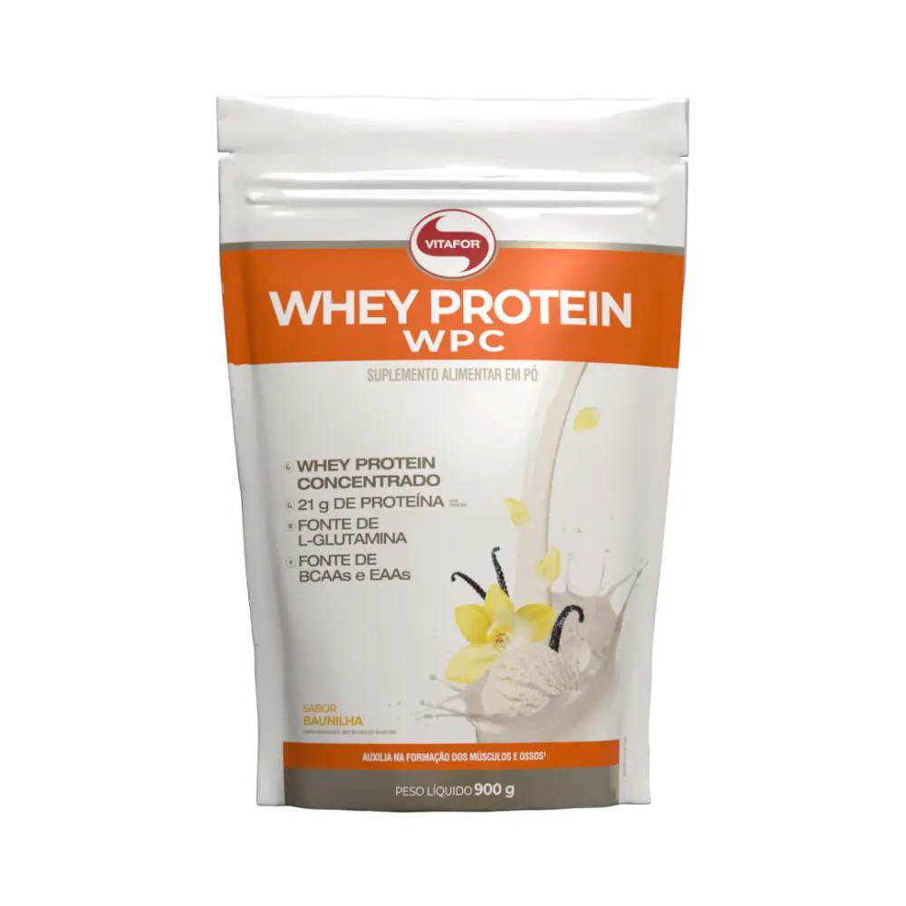 WHEY PROTEIN WPC 900G BAUNILHA POUCH - VITAFOR
