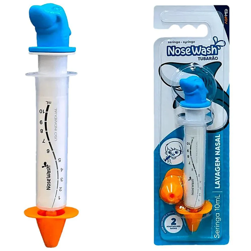 SERINGA PARA LAVAGEM NASAL NOSEWASH TUBARãO 10ML - UNIDADE