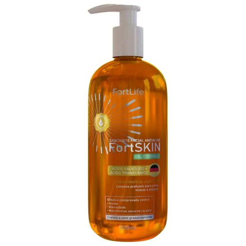 FORTSKIN SABONETE GEL FACIAL OIL CONTROL 500ML - FORTLIFE