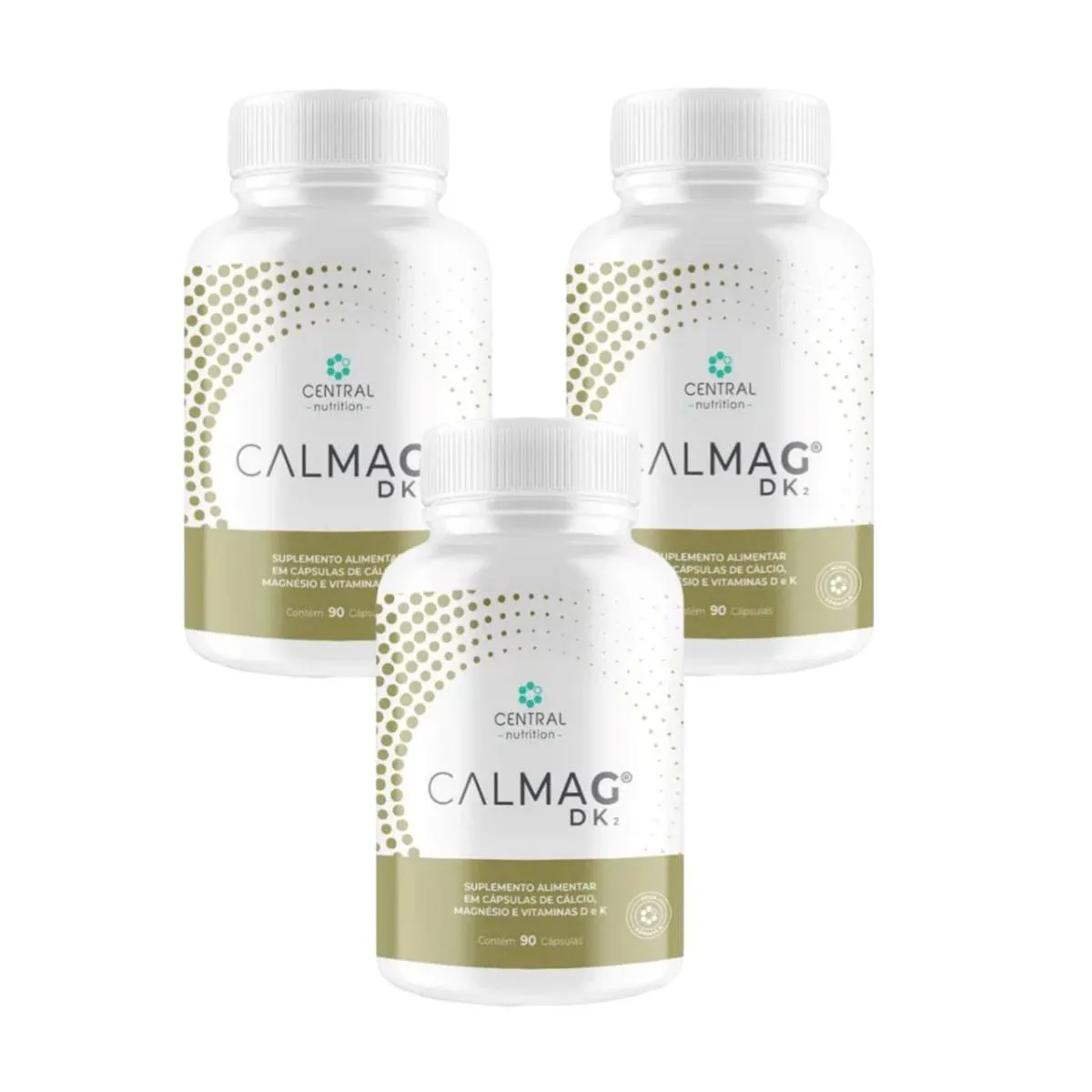 3X CALMAG D K2 - 90 CáPSULAS - CENTRAL NUTRITION SEM Sabor