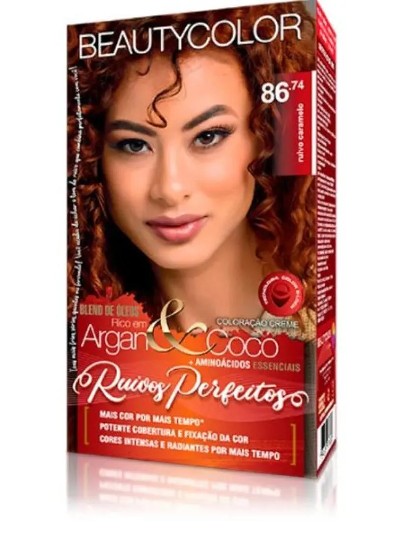 TINTURA BEAUTY COLOR RUIVOS PERFEITOS KIT 86.74 RUIVO CARAMELO