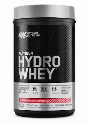 Whey Protein Platinum Hydro Optimum Nutrition Morango 800G