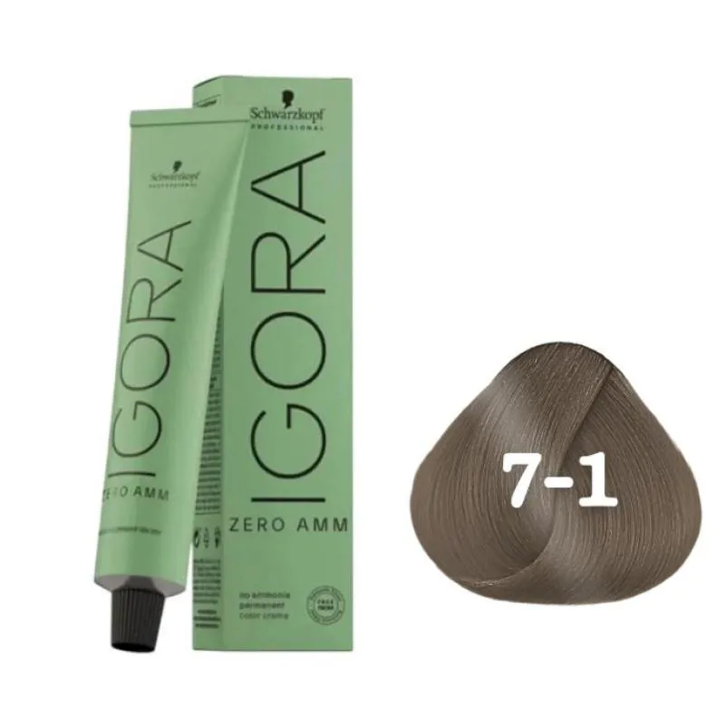 COLORAçãO IMPORTADA SCHWARZKOPF IGORA ZERO AMM 7-1 60G