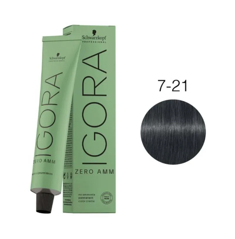 COLORAçãO IMPORTADA SCHWARZKOPF IGORA ZERO AMM 7-21 60G