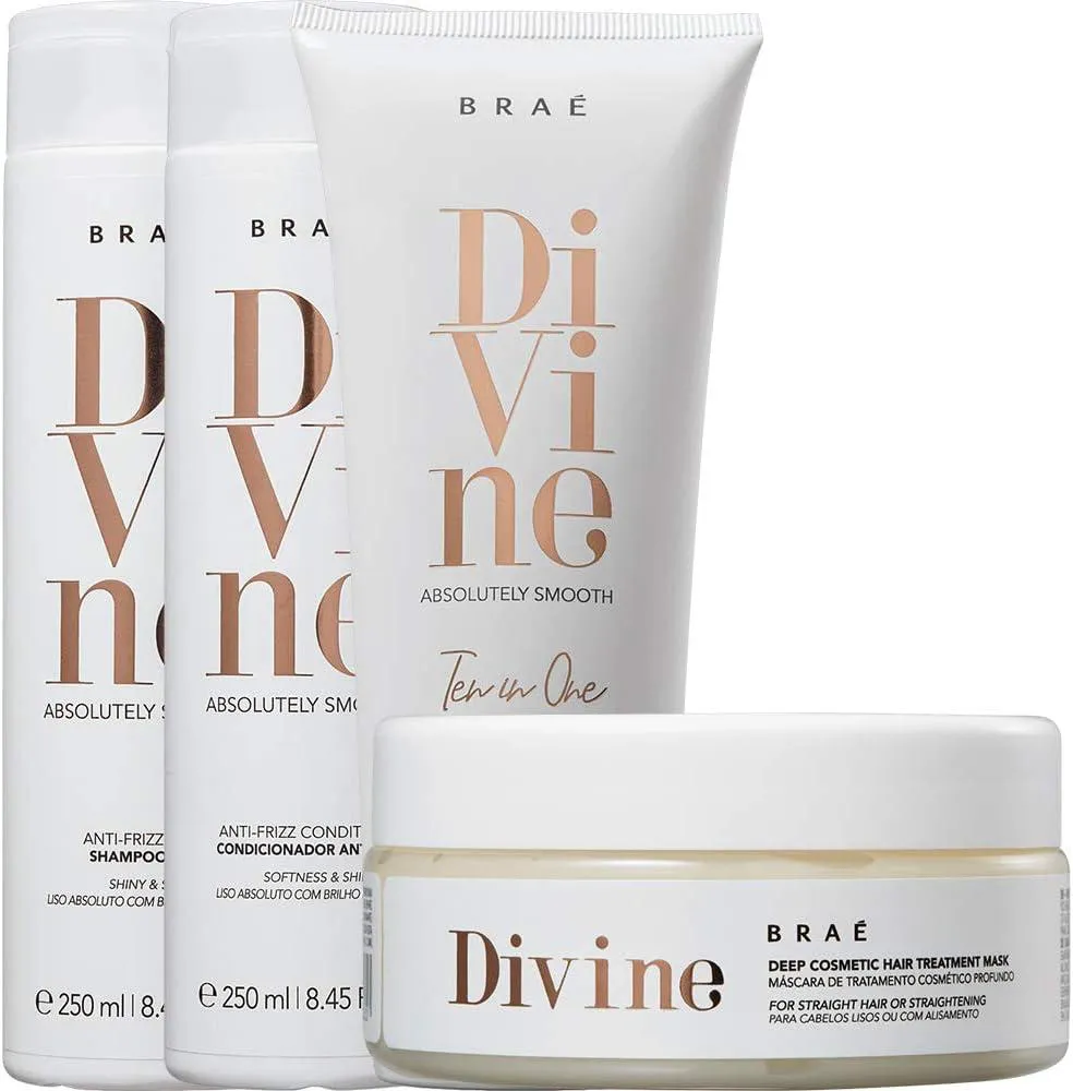 KIT BRAé DIVINE QUARTETO PODEROSO (SHAMPOO + CONDICIONADOR + MáSCARA + LEAVE-IN)