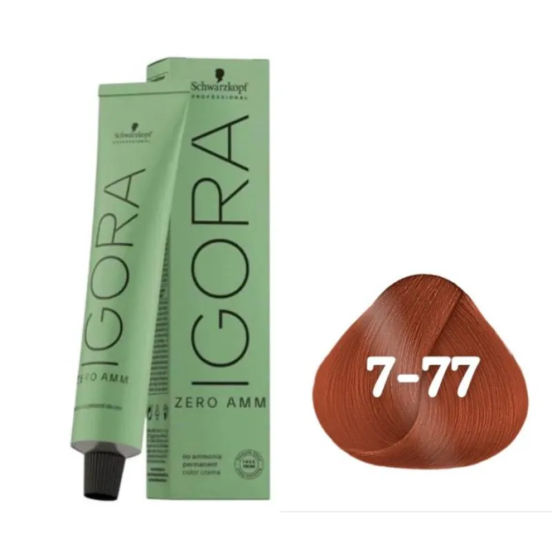 COLORAçãO IMPORTADA SCHWARZKOPF IGORA ZERO AMM 7-77 60G