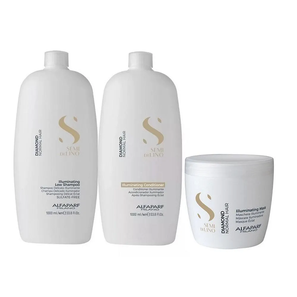 KIT DE TRATAMENTO ALFAPARF SEMI DI LINO DIAMOND ILLUMINATING GRANDE