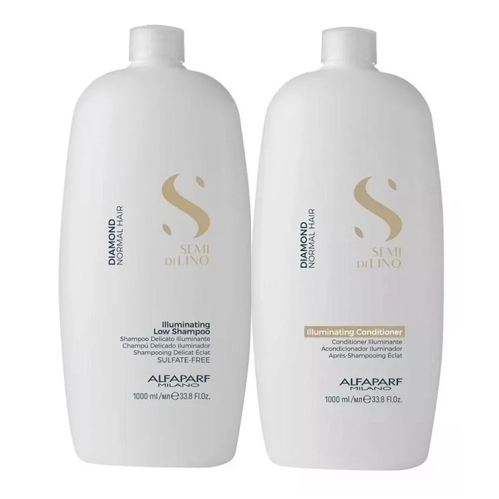 KIT SHAMPOO E CONDICIONADOR ALFAPARF SEMI DI LINO DIAMOND ILLUMINATING GRANDE