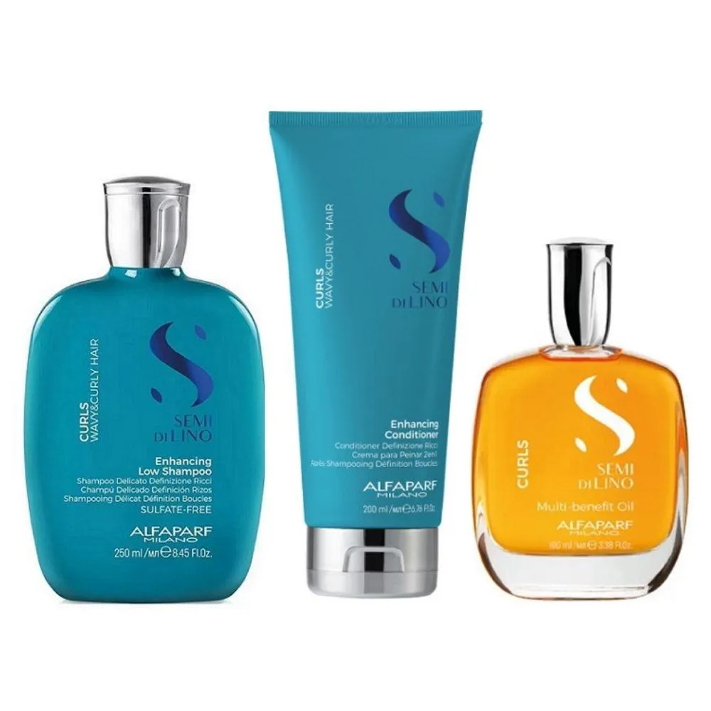 KIT MULTI-BENEFíCIOS ALFAPARF SEMI DI LINO CURLS PEQUENO