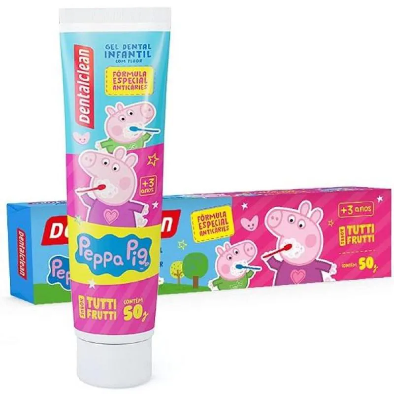 PASTA DE DENTES INFANTIL DENTALCLEAN PEPPA PIG TUTTI FRUTTI EM GEL 50G