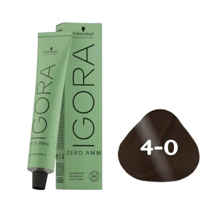 COLORAçãO IMPORTADA SCHWARZKOPF IGORA ZERO AMM 4-0 60G