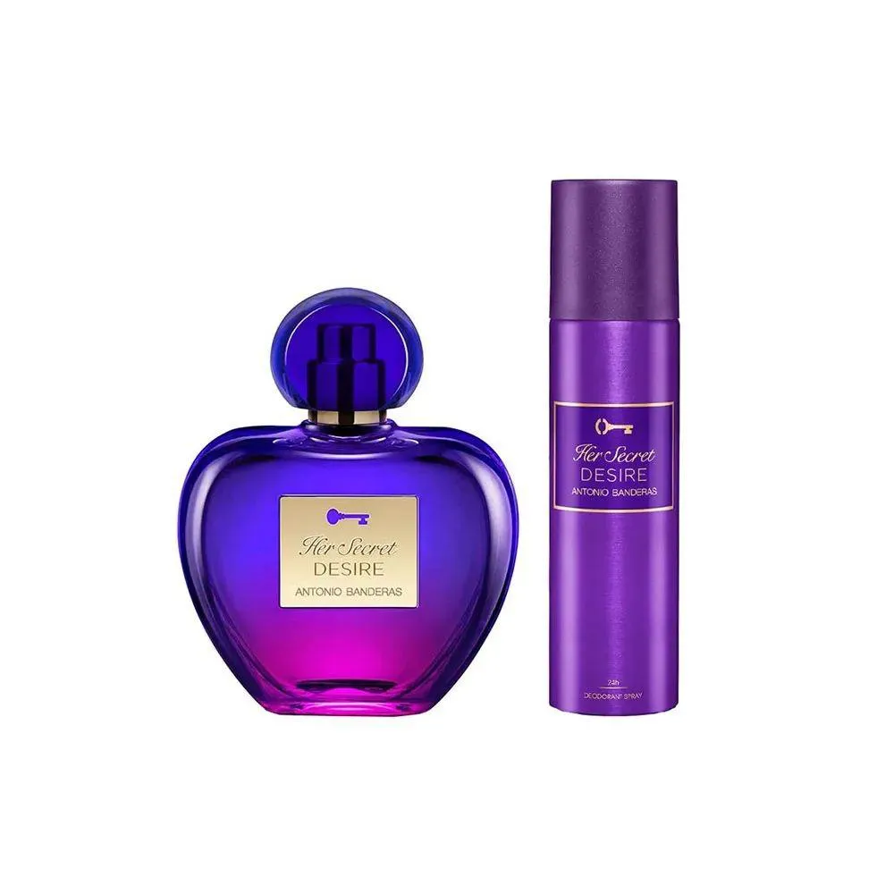 KIT PERFUME BANDERAS HER SECRET DESIRE FEMININO EAU DE TOILETTE + DESODORANTE -80 ML