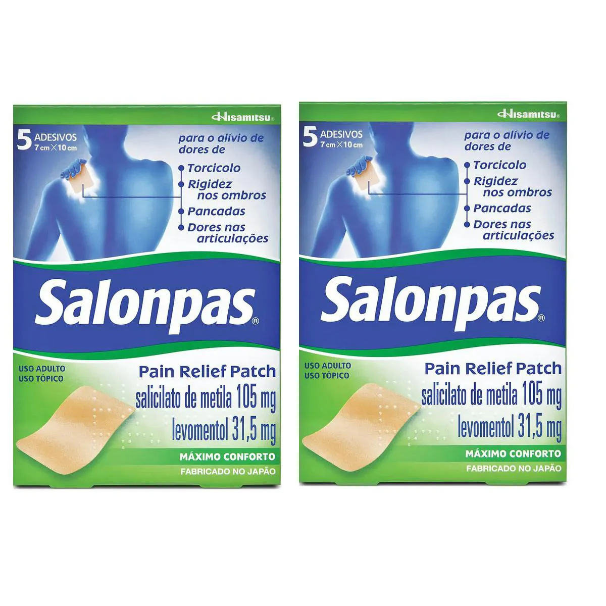 KIT 02 SALONPAS PAIN RELIEF PATCH COM 5 ADESIVOS - HISAMITSU