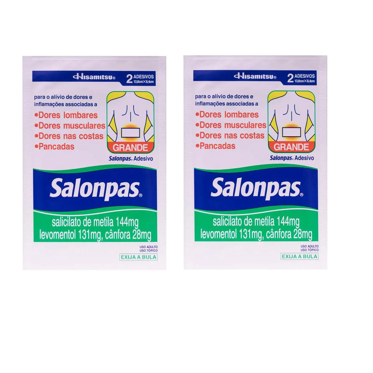KIT 2 ADESIVOS SALONPAS GRANDE COM 02 UN CADA – HISAMITSU