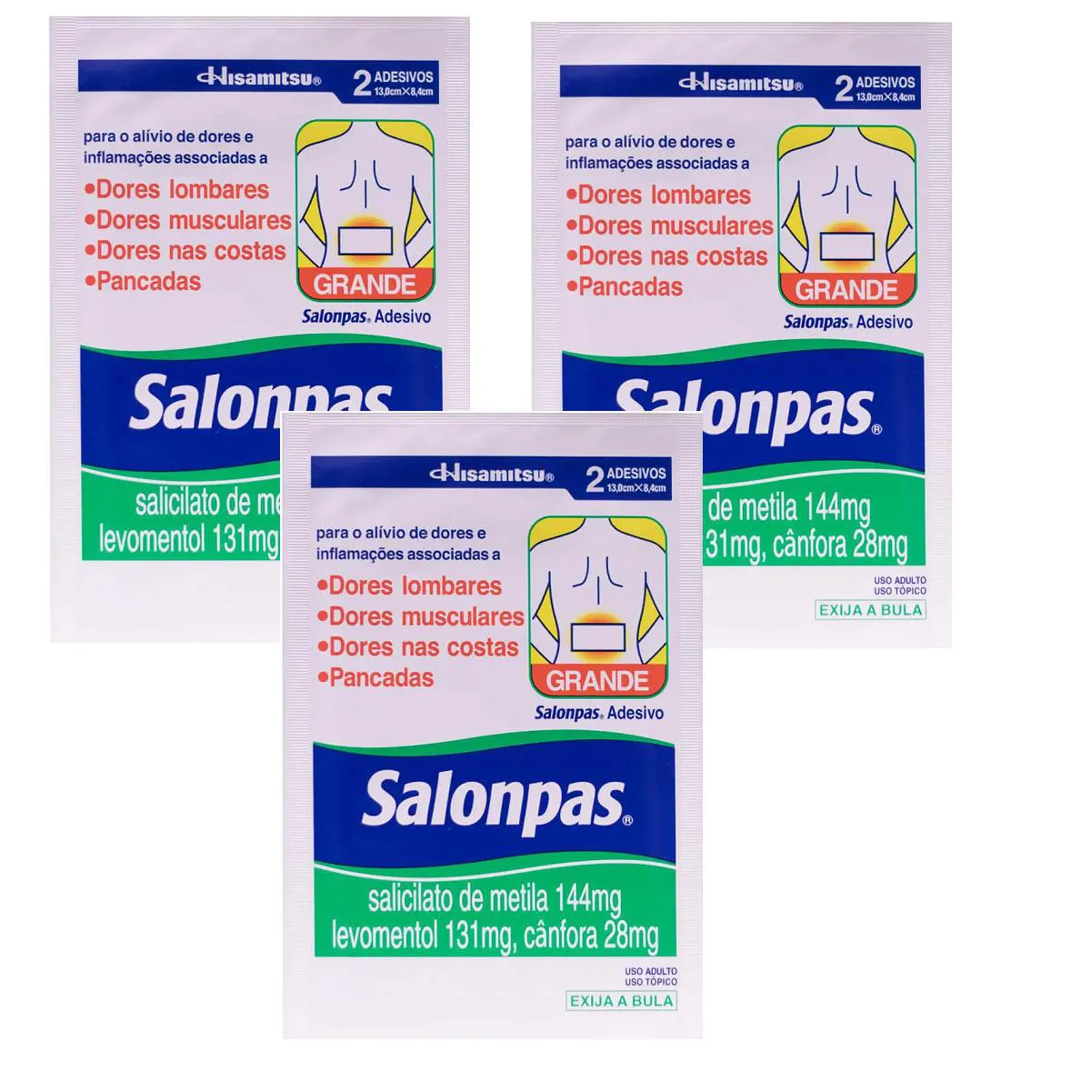 KIT 3 ADESIVOS SALONPAS GRANDE COM 02 UN CADA – HISAMITSU